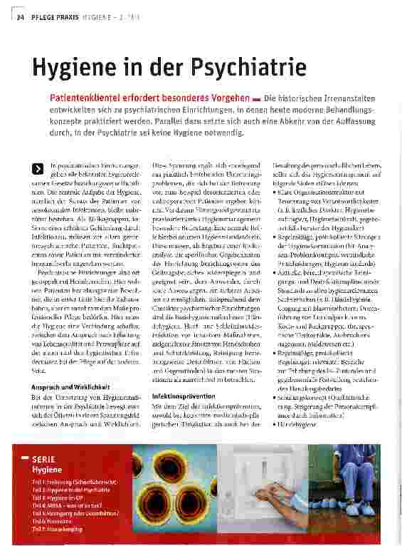 Vorschauseite 1: Hygiene in der Psychiatrie