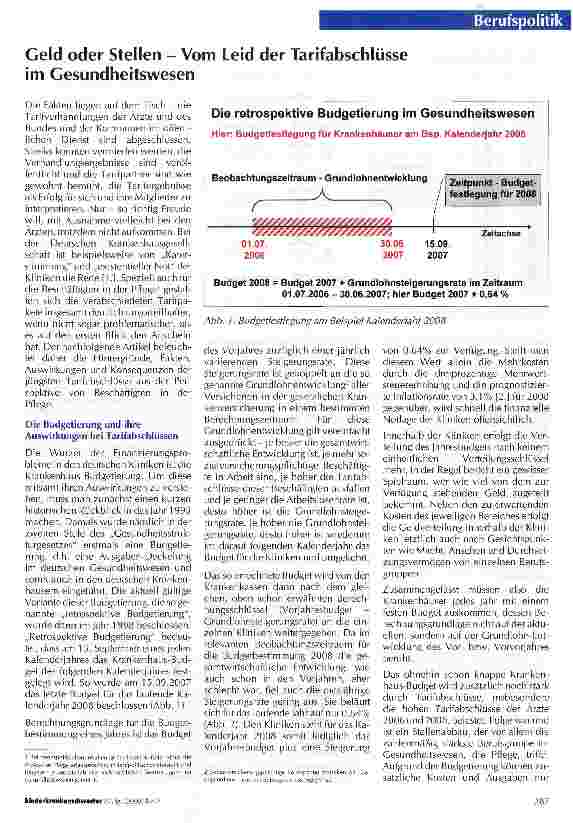 Vorschauseite 1: Geld oder Stellen - Vom Leid der Tarifabschlüsse im Gesundheitswesen