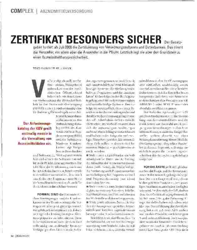 Vorschauseite 1: ZERTIFIKAT BESONDERS SICHER