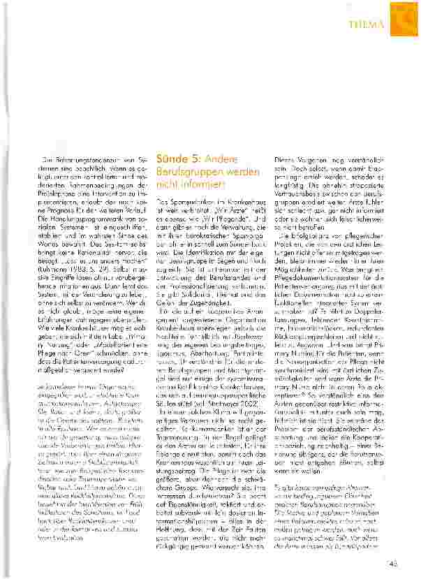 Vorschauseite 2: DIE ZUKUNFT LIEGT IN DER KOOPERATION ORGANISATION STATIONÄRER PFLEGE -WENN LÖSUNGEN ZU PROBLEMEN WERDEN (TEIL 2):