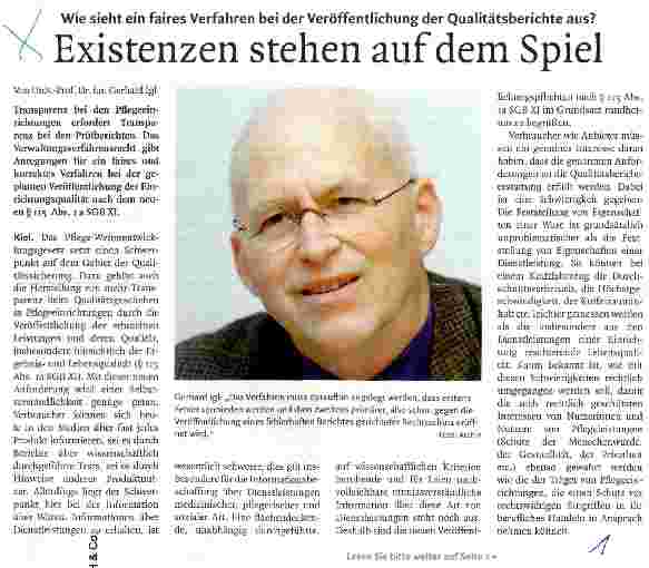 Vorschauseite 1: Existenzen stehen auf dem Spiel Wie sieht ein faires Verfahren bei der Veröffentlichung der Qualitätsberichte aus?