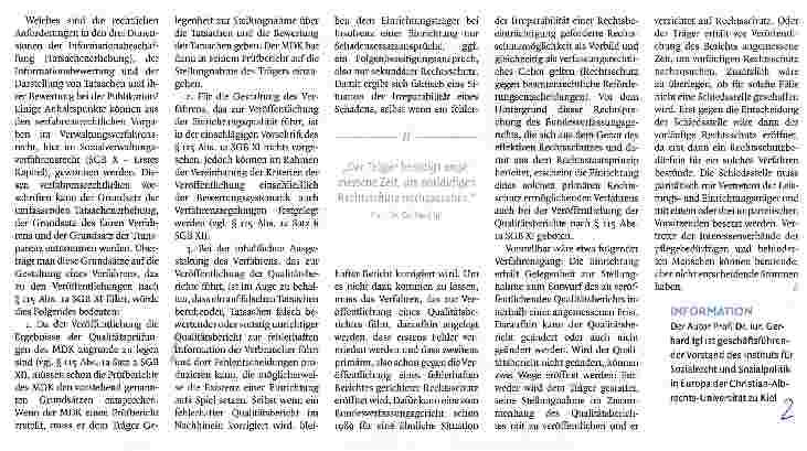 Vorschauseite 2: Existenzen stehen auf dem Spiel Wie sieht ein faires Verfahren bei der Veröffentlichung der Qualitätsberichte aus?