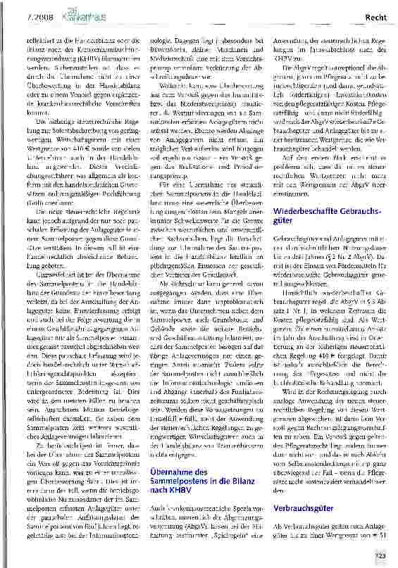 Vorschauseite 2: Unternehmenssteuerreform: Regelungen der Unternehmenssteuerreform 2008 zur Behandlung geringwertiger Wirtschaftsgüter