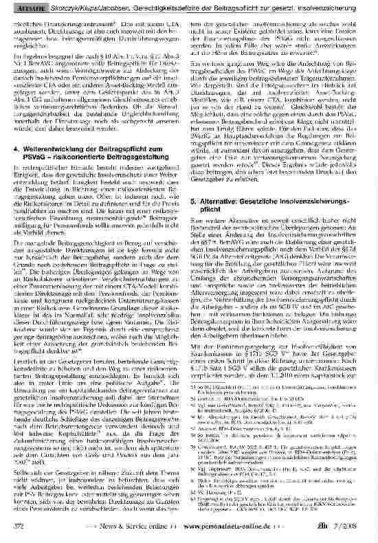 Vorschauseite 6: Gerechtigkeitsdefizite der Beitragspflicht zur gesetzlichen Insolvenzsicherung nach dem Betriebsrentengesetz-Rechtsprechung und rechtspolitische Lösungsansätze -
