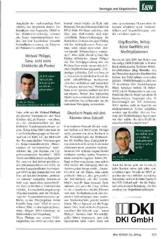 Vorschauseite 3: MVZ an Kliniken heben große Synergieeffekte