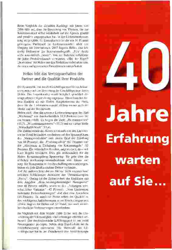 Vorschauseite 2: Helios Partner Rating. Kliniken und Lieferanten halten sich den Spiegel vor