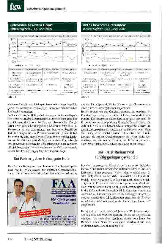 Vorschauseite 3: Helios Partner Rating. Kliniken und Lieferanten halten sich den Spiegel vor