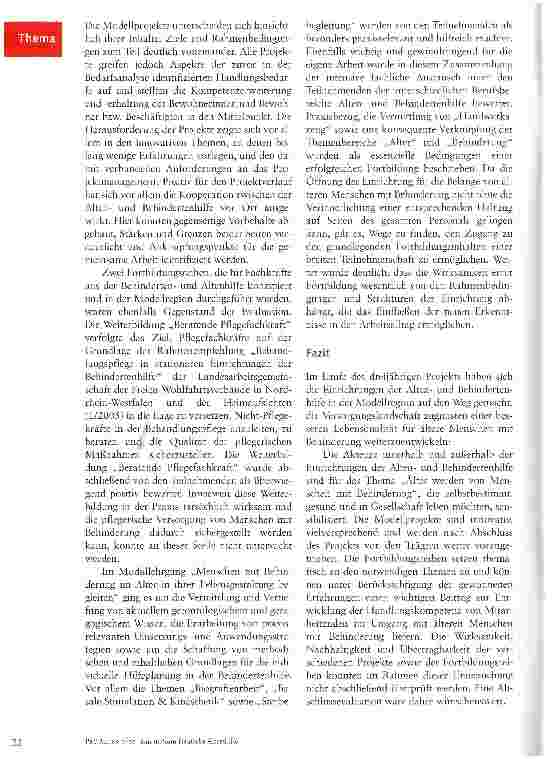 Vorschauseite 6: Wege zu einem gemeindeintegrierten Wohnen für Menschen mit Behinderung im Alter