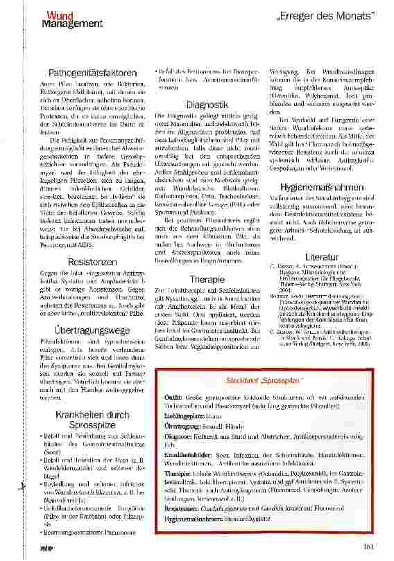 Vorschauseite 2: Der „Erreger des Monats — Eine Serie zum Sammeln: Sprosspilze