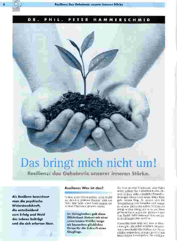 Vorschauseite 1: Das bringt mich nicht um! Resilienz; das Geheimnis unserer inneren Stärke.