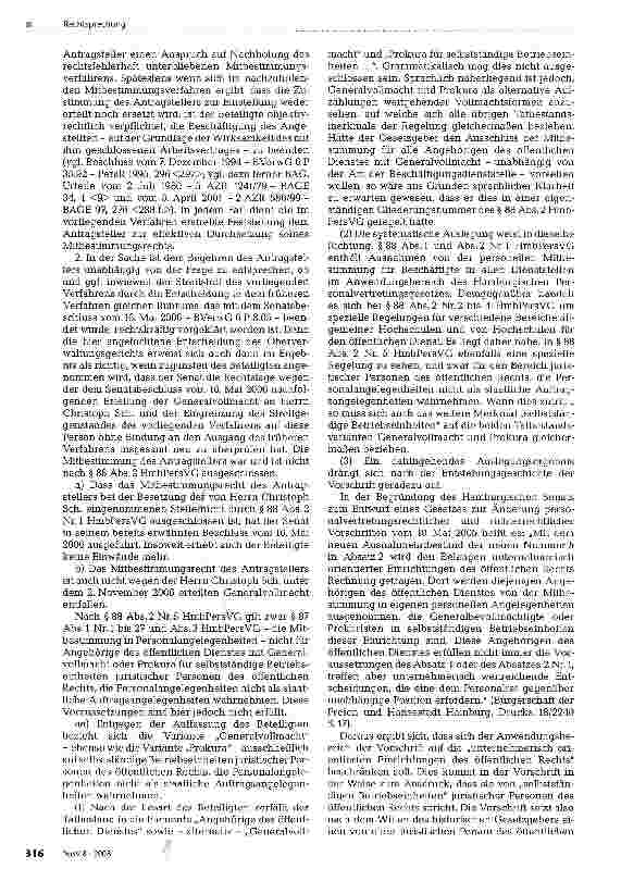 Vorschauseite 2: Ausschluss der personellen Mitbestimmung Generalvollmacht