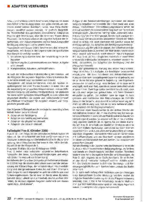 Vorschauseite 4: Adaption - Teilhabe und Lebensqualität durch erfolgreiche Anpassung an veränderte Lebensbedingungen