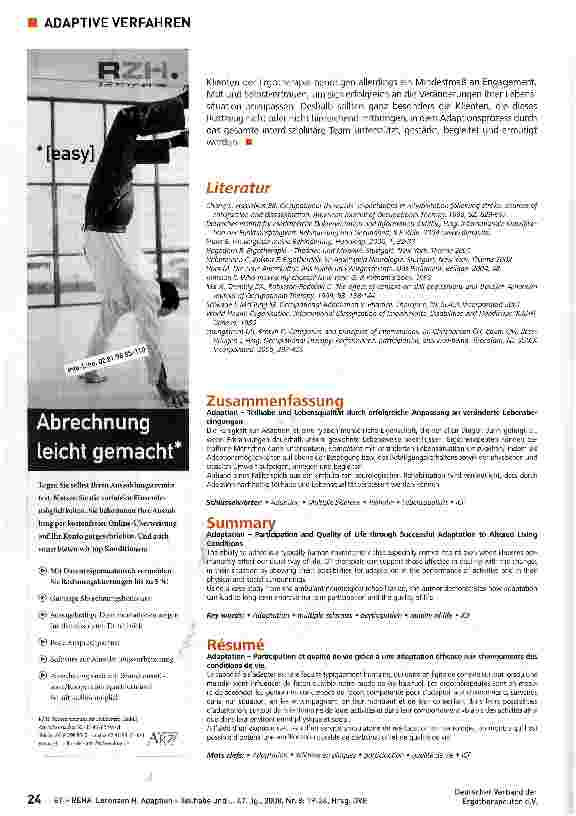 Vorschauseite 6: Adaption - Teilhabe und Lebensqualität durch erfolgreiche Anpassung an veränderte Lebensbedingungen