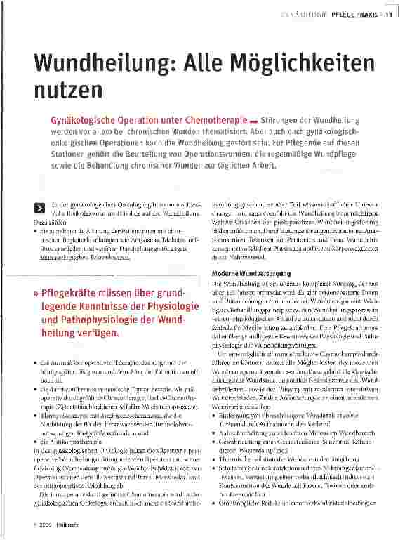Vorschauseite 1: Wundheilung: Alle Möglichkeiten nutzen