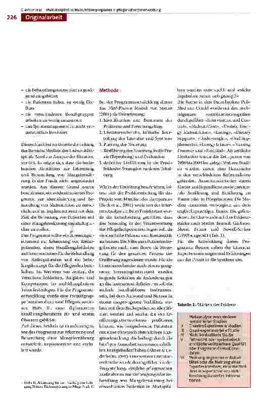 Vorschauseite 2: MultidisziplinäresMalnutritionsprogramm zur Erfassung und Behandlung von Patienten mit dem Risiko oder bestehender Mangelernährung in pflegerischer Verantwortung
