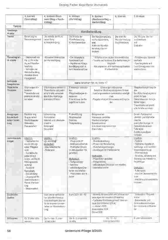 Vorschauseite 2: „Wochenplan zur Lernsituation: Prozessorientiertes Wundmanagement