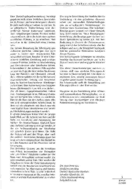 Vorschauseite 3: ÄRZTE UND PFLEGE -NEUE ROLLEN FÜR DIE ZUKUNFT?