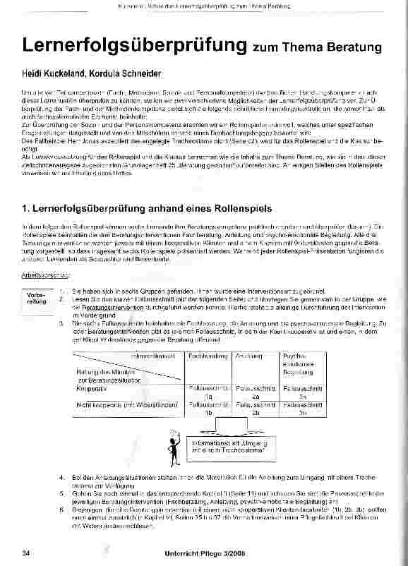 Vorschauseite 1: Lernerfolgsüberprüfung zum Thema Beratung