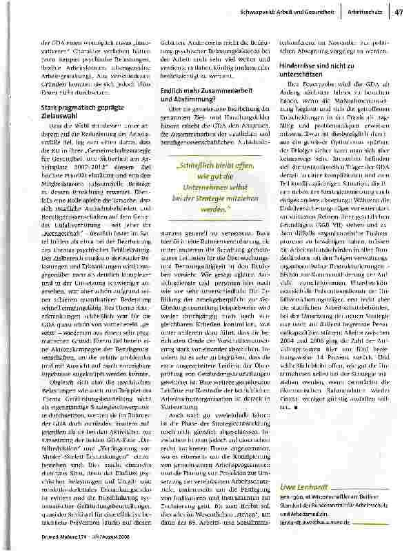 Vorschauseite 3: Arbeitsschutz-jetzt „strategisch!Die „Gemeinsame Deutsche Arbeitsschutzstrategie