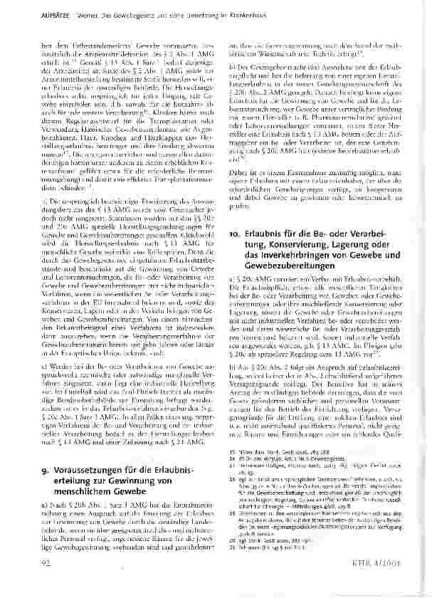 Vorschauseite 5: Das Gewebegesetz und seine Umsetzung im Krankenhaus