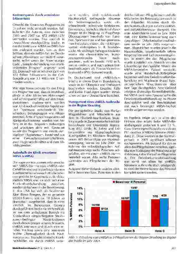 Vorschauseite 2: Semmelweis-Preis 2008 für Studien zu Hospital-akquirierten und außerhalb des Krankenhauses erworbenen MRSA