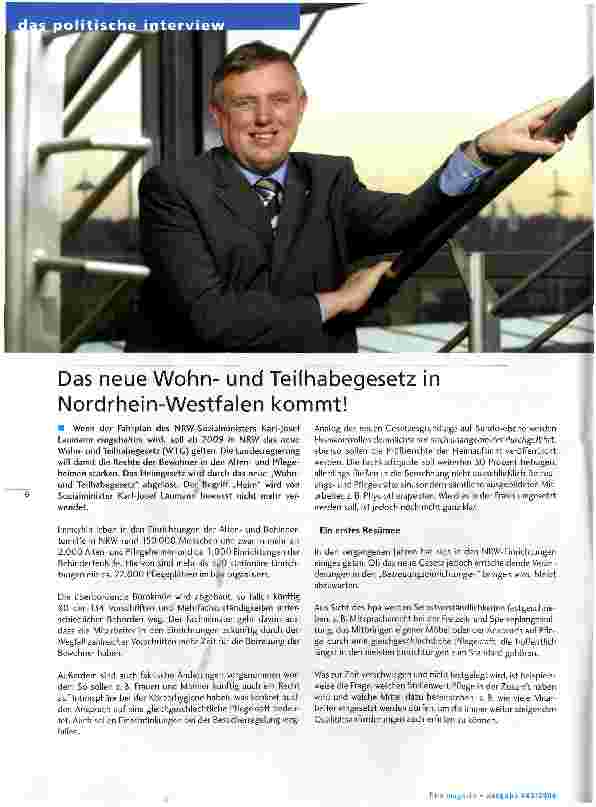 Vorschauseite 1: Das neue Wohnund Teilhabegesetz in Nordrhein-Westfalen kommt!