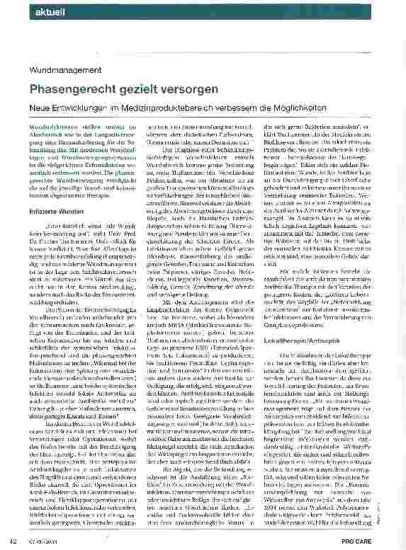 Vorschauseite 1: Phasengerecht gezielt versorgenNeue Entwicklungen im Medizinproduktebereich verbessern die Möglichkeiten