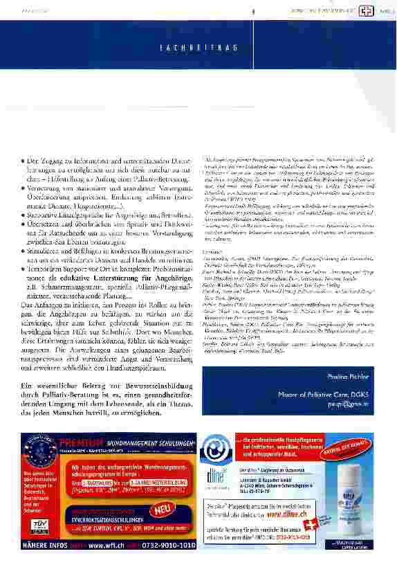 Vorschauseite 4: Angehörigenberatung in der Palliativen Betreuung