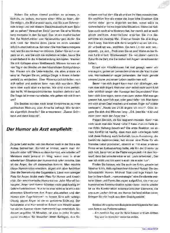 Vorschauseite 5: Humor in der PflegeFunktioniert Komik in der Klinik?