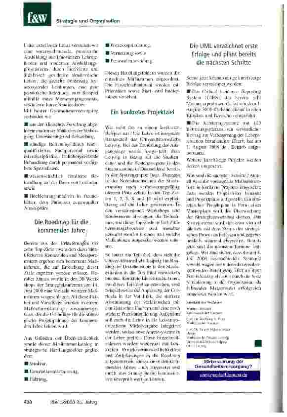 Vorschauseite 4: Von der Vision zum ProjektzielUniversitätsmedizin Leipzig 2012: Herausragende Forschung und Lehre als Basis für eine optimale Gesundheitsversorgung