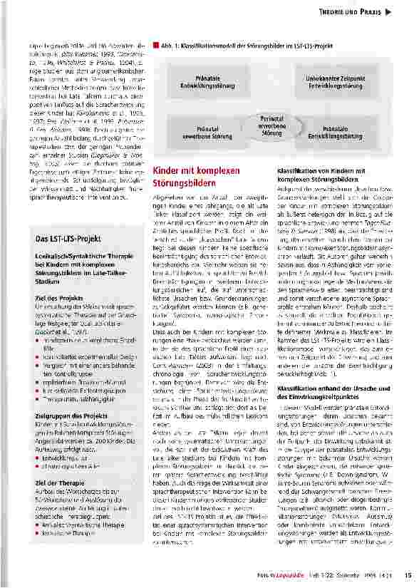 Vorschauseite 2: Sprachsystematische Intervention bei Kindern mit komplexen Störungsbildern: Erste Ergebnisse des LST-LTS-Projekts