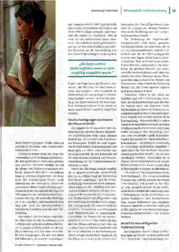 Vorschauseite 2: Evidence-based PracticeWissenschaftliche Erkenntnisse in die Praxis einführen