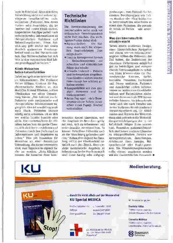 Vorschauseite 2: Patienten gewinnen und bindenChancen für Reha-Kliniken durch serviceorientierten Auftritt und internet-basierte Nachsorgeprogramme