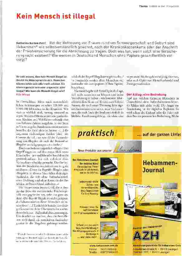 Vorschauseite 1: Kein Mensch ist illegal