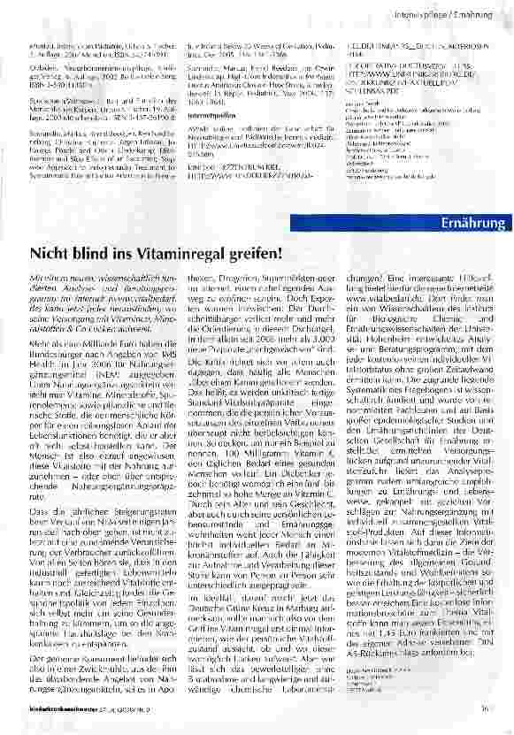 Vorschauseite 1: Nicht blind ins Vitaminregal greifen!