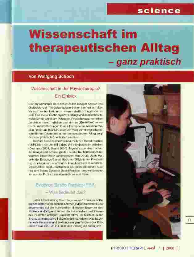 Vorschauseite 1: Wissenschaft im therapeutischen Alltagganz praktisch