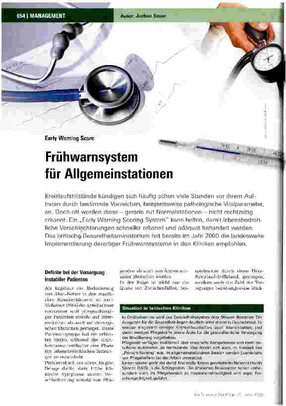 Vorschauseite 1: Early Warning Score Frühwarnsystem für Allgemeinstationen