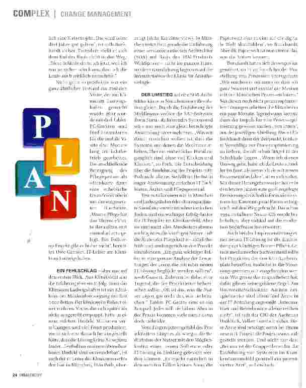 Vorschauseite 3: PLANSPIELE Ein neues IT-System in einer Klinik einführen - das ist eine Operation am schlagenden Herzen.