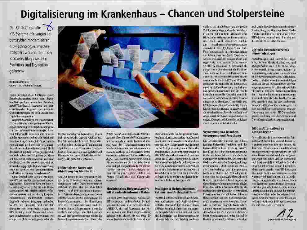 Vorschauseite 1: Digitalisierung im Krankenhaus Chancen und Stolpersteine