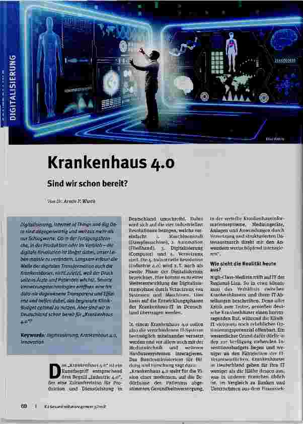 Vorschauseite 1: Krankenhaus 4.0