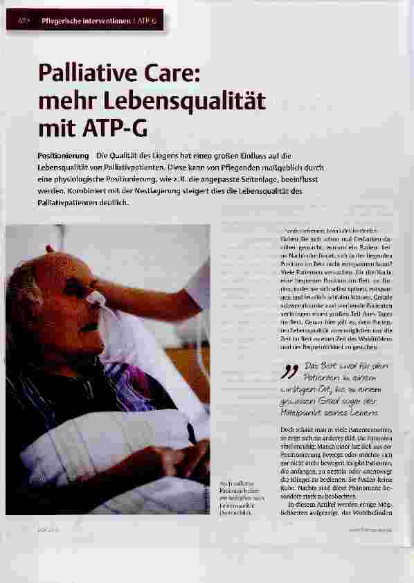 Vorschauseite 1: Palliative Care: mehr Lebensqualität mit ATP-C