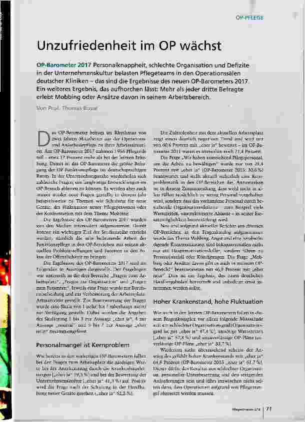 Vorschauseite 2: Unzufriedenheit im OP wächst