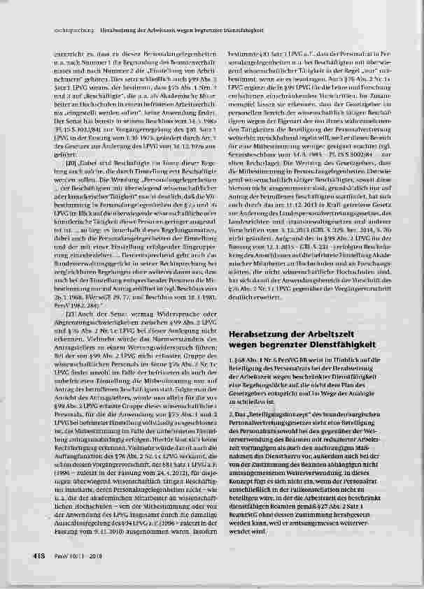 Vorschauseite 1: Herabsetzung der Arbeitszeit wegen begrenzter Dienstfähigkeit