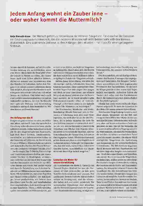 Vorschauseite 2: Jedem Anfang wohnt ein Zauberinne oder woher kommt die Muttermilch?