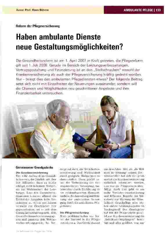 Vorschauseite 1: Haben ambulante Dienste neue Gestaltungsmöglichkeiten?