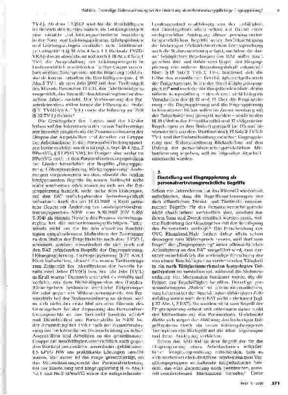 Vorschauseite 2: Erstmalige Stufenzuordnung bei der Einstellung als mitbestimmungspflichtige Eingruppierung?