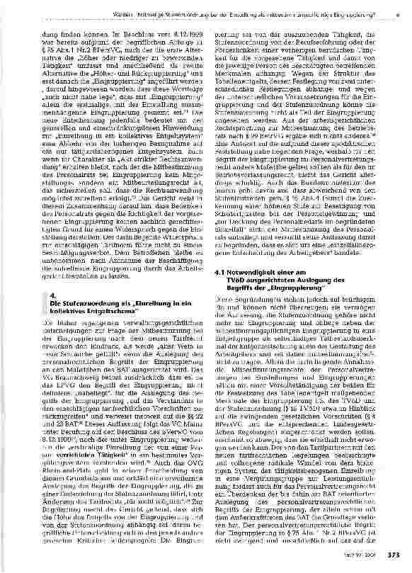 Vorschauseite 4: Erstmalige Stufenzuordnung bei der Einstellung als mitbestimmungspflichtige Eingruppierung?