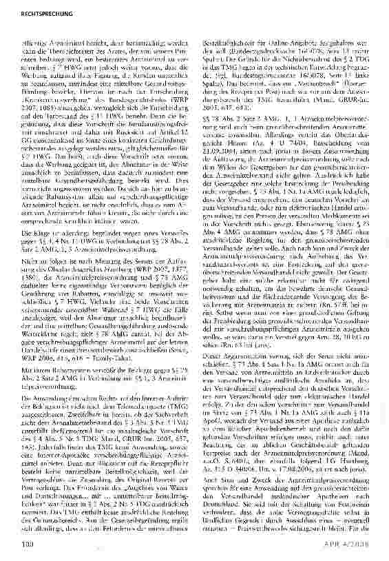 Vorschauseite 3: Zur Preisbindung ausländischer ApothekerHWG § 7; UWG § 4 Nr. i; AMG § 78