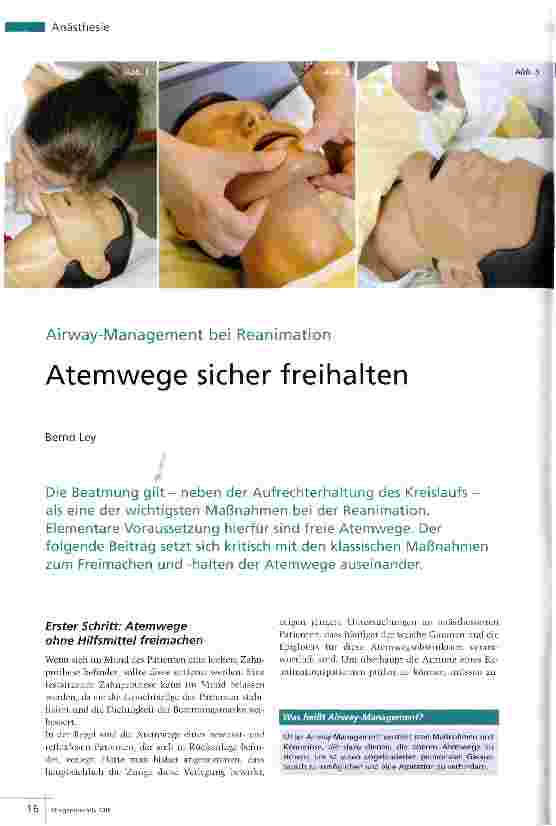 Vorschauseite 1: Airway-Management bei Reanimation Atemwege sicher freihalten