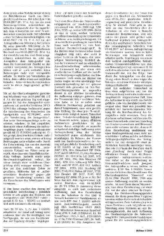 Vorschauseite 2: Zum Anspruch auf rechtliches Gehör